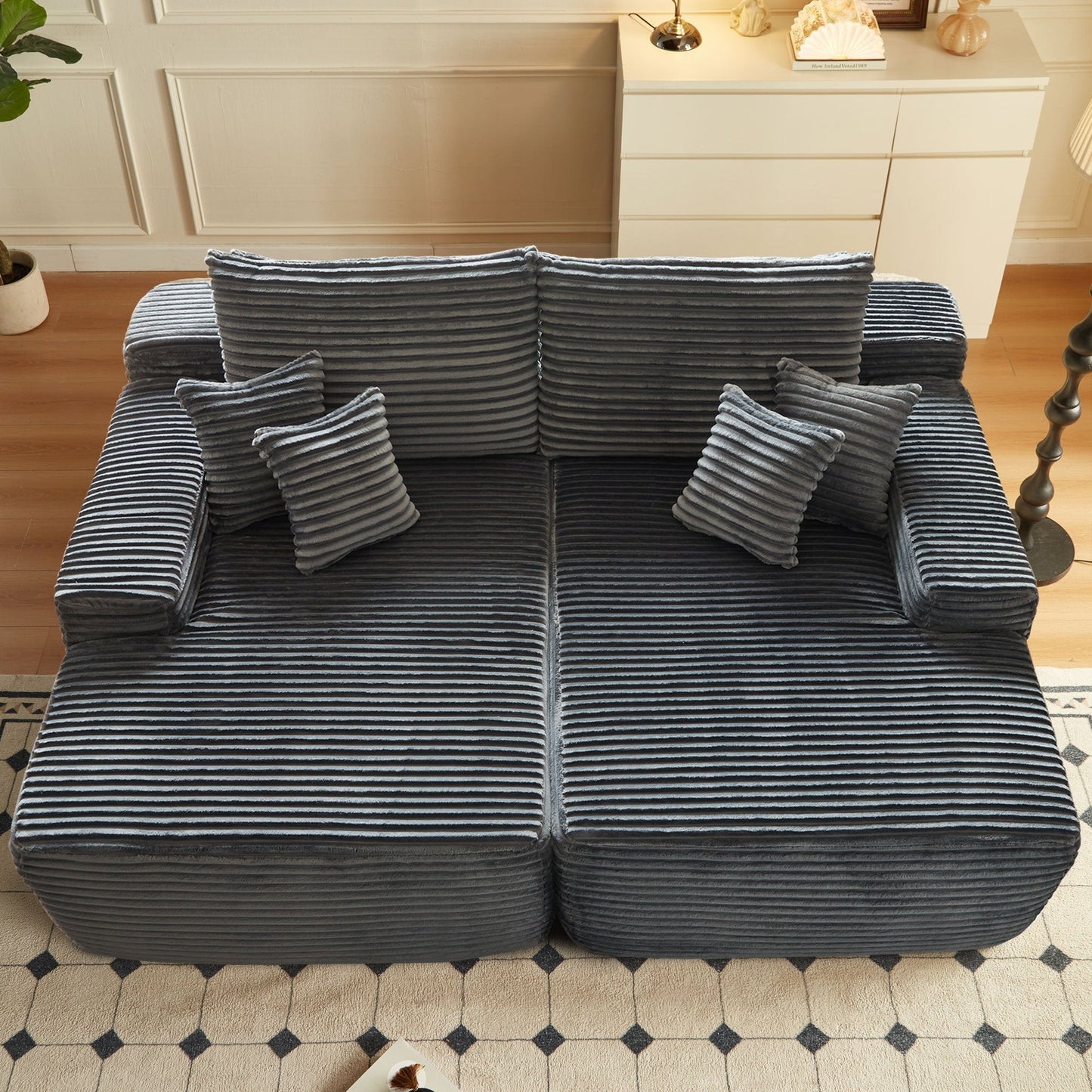 OVIOS 81" Boneless Sofa, Sleeper Couch, No Assembly Required