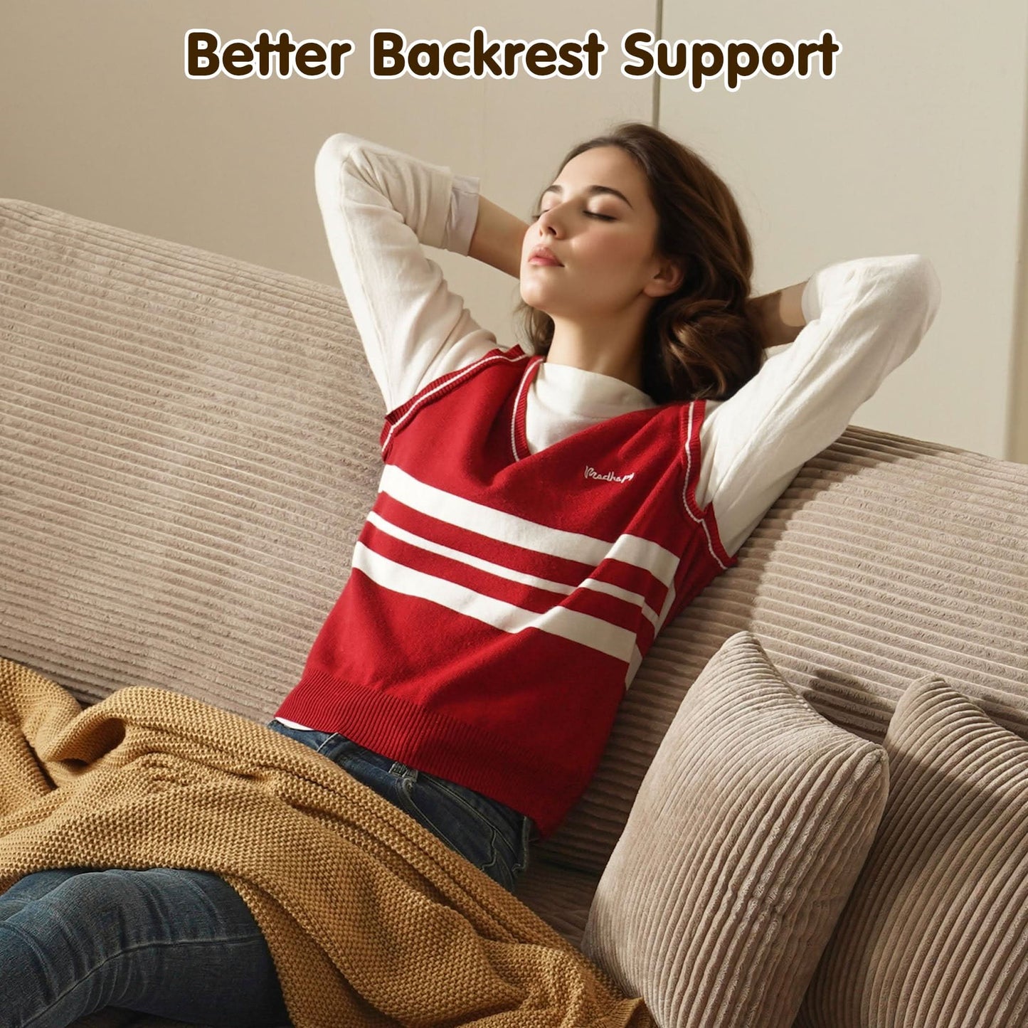 OVIOS 81.2" Cloud Plush Oversized Sectional with Double Chaise – Sofa Bed Comfort, No Assembly Required