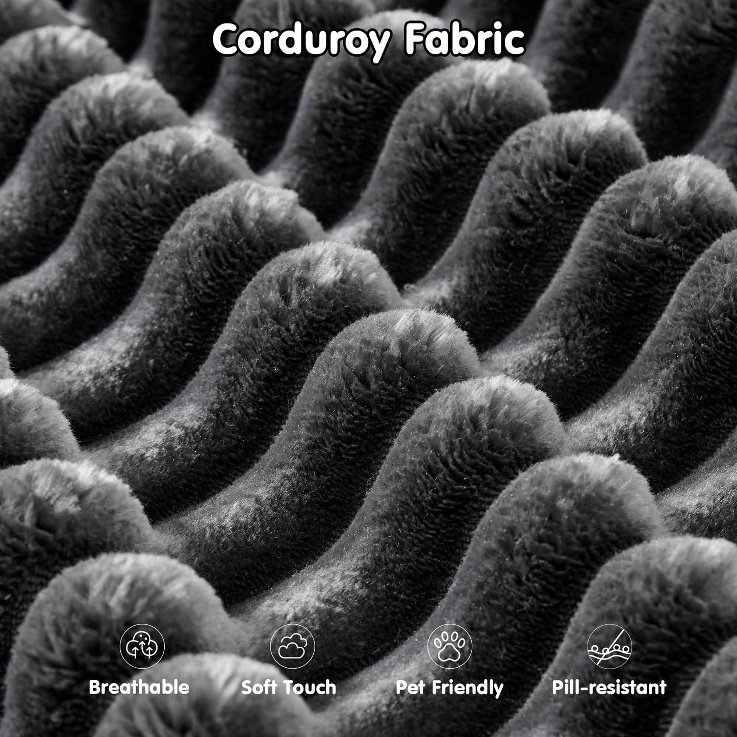 OVIOS 104" L-Shape Modular Couch with Chaise, Plush Corduroy Fabric, No Assembly Required