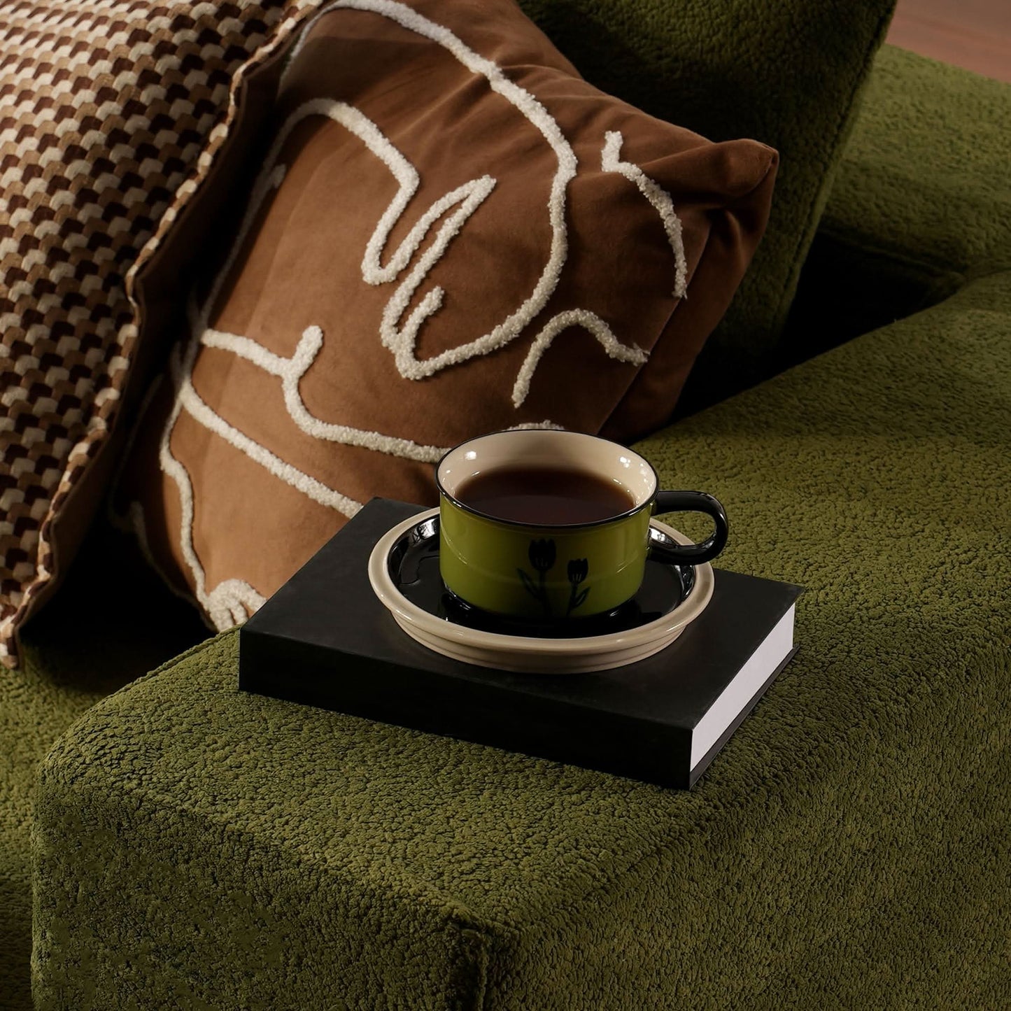 OVIOS 104" L-Shape Modular Couch with Chaise,Cloud Velvet Fabric,No Assembly Required