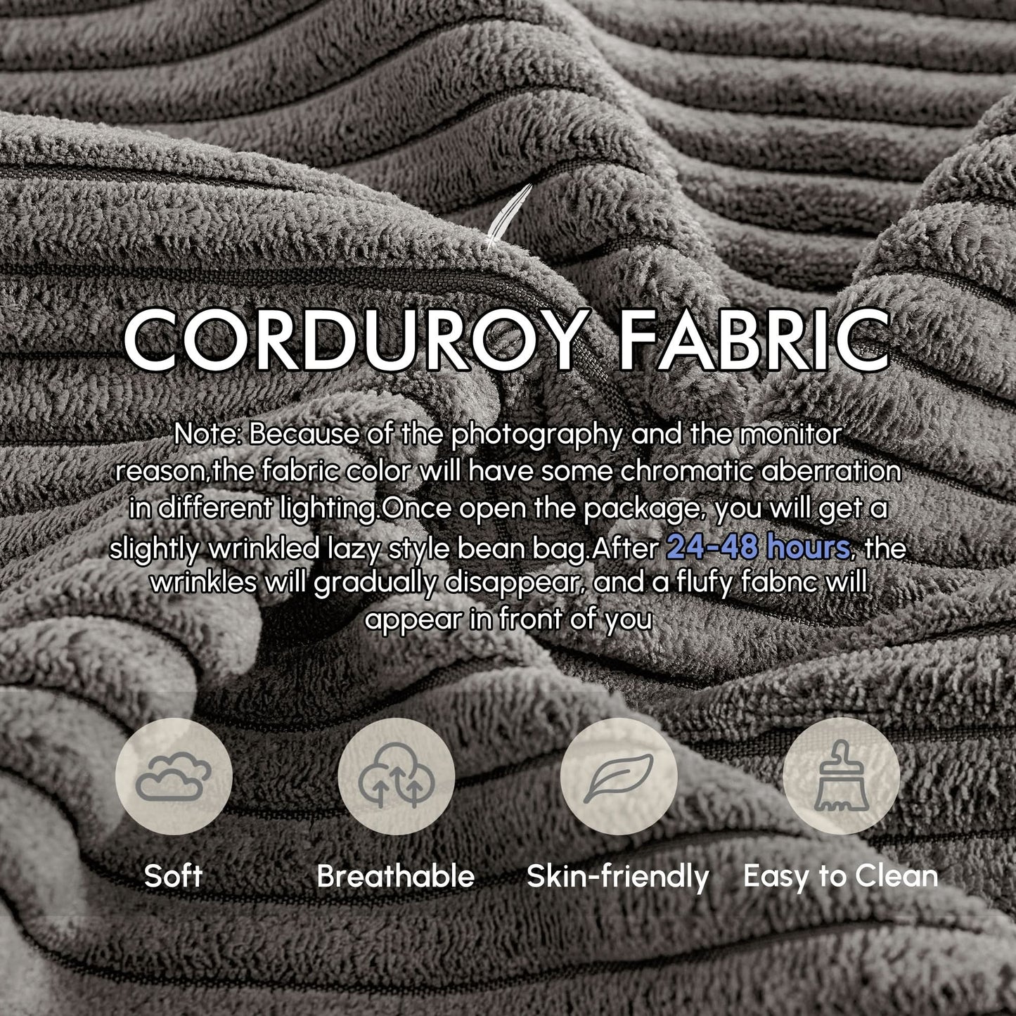 OVIOS 67'' Oversized Chaise Lounge ,Corduroy Sleeper Sofa with Cup Holders