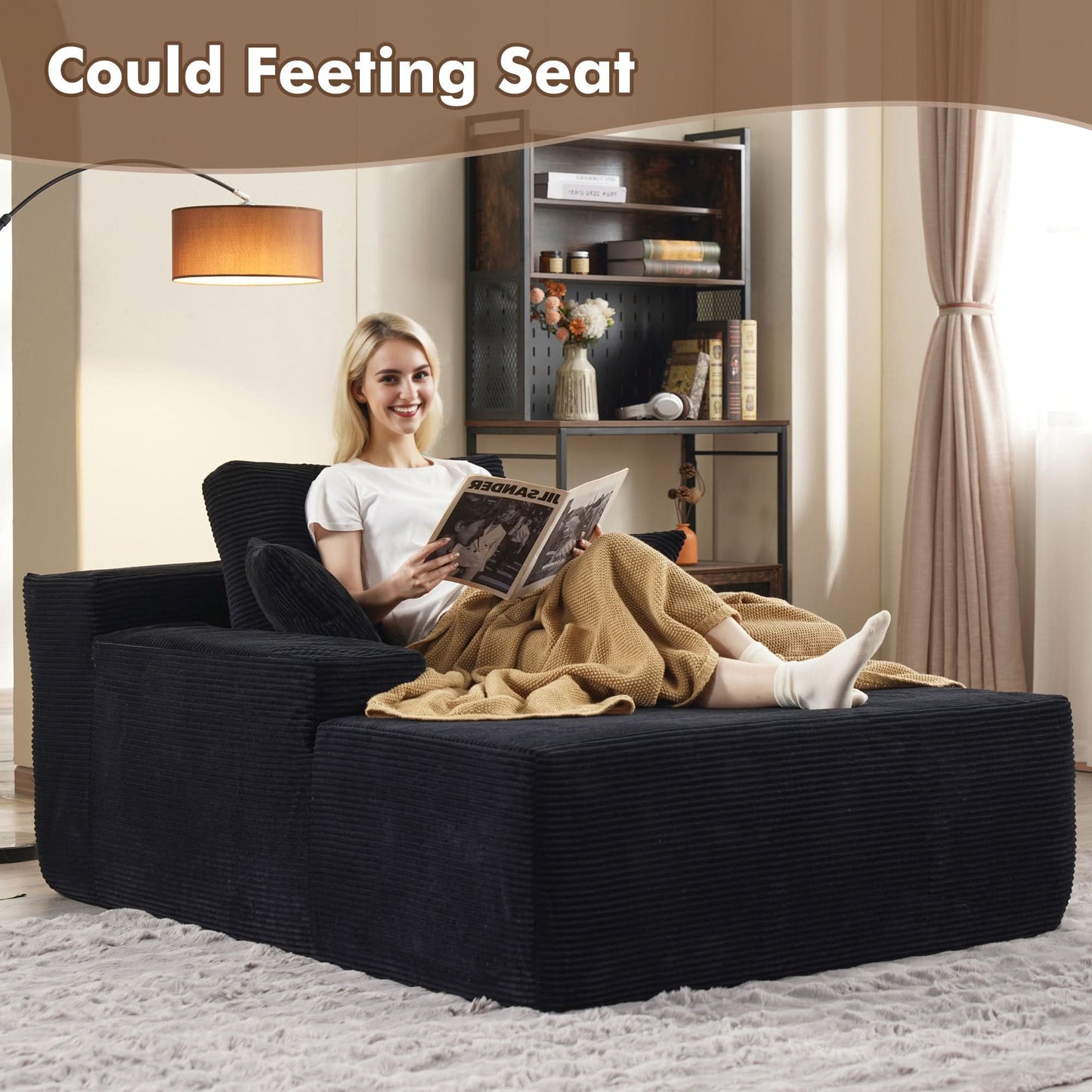 OVIOS 67''x48'' Chaise Lounge Chair Indoor, Oversized Upholstered Sofa Bed