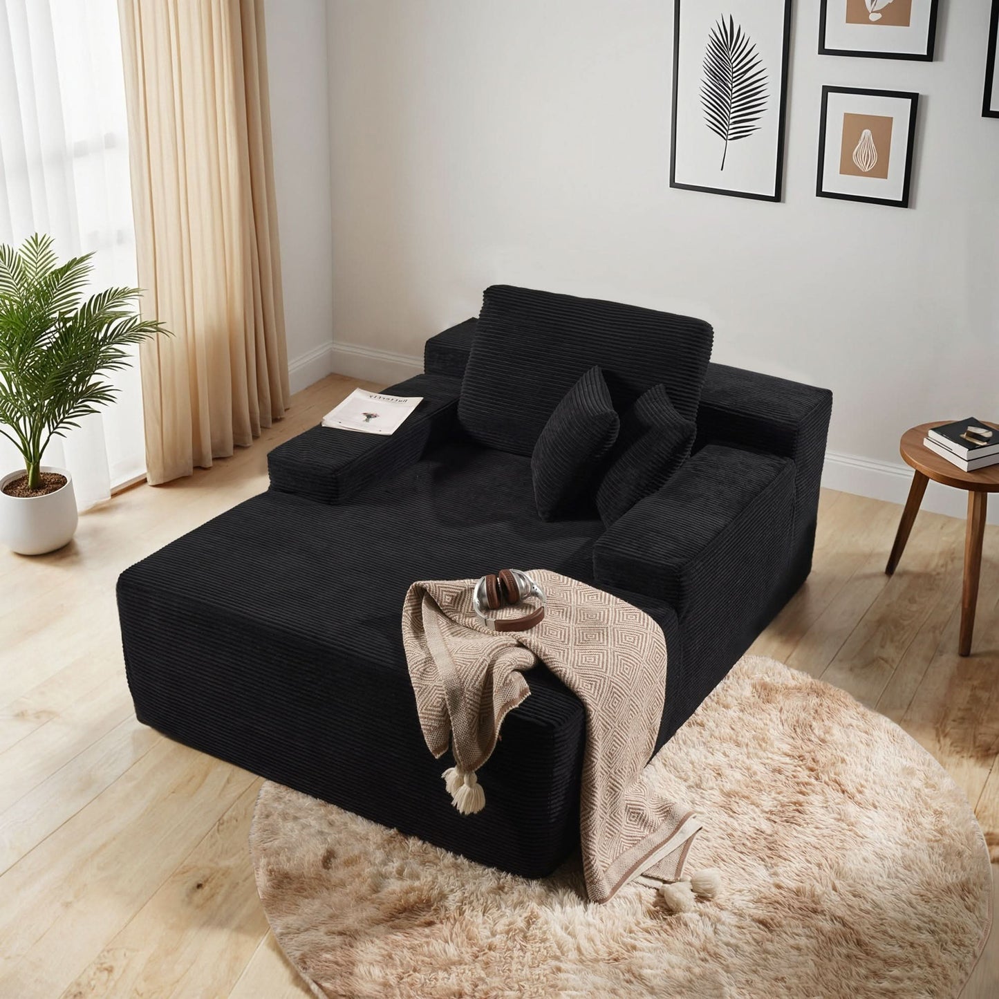 OVIOS 67''x48'' Chaise Lounge Chair Indoor, Oversized Upholstered Sofa Bed