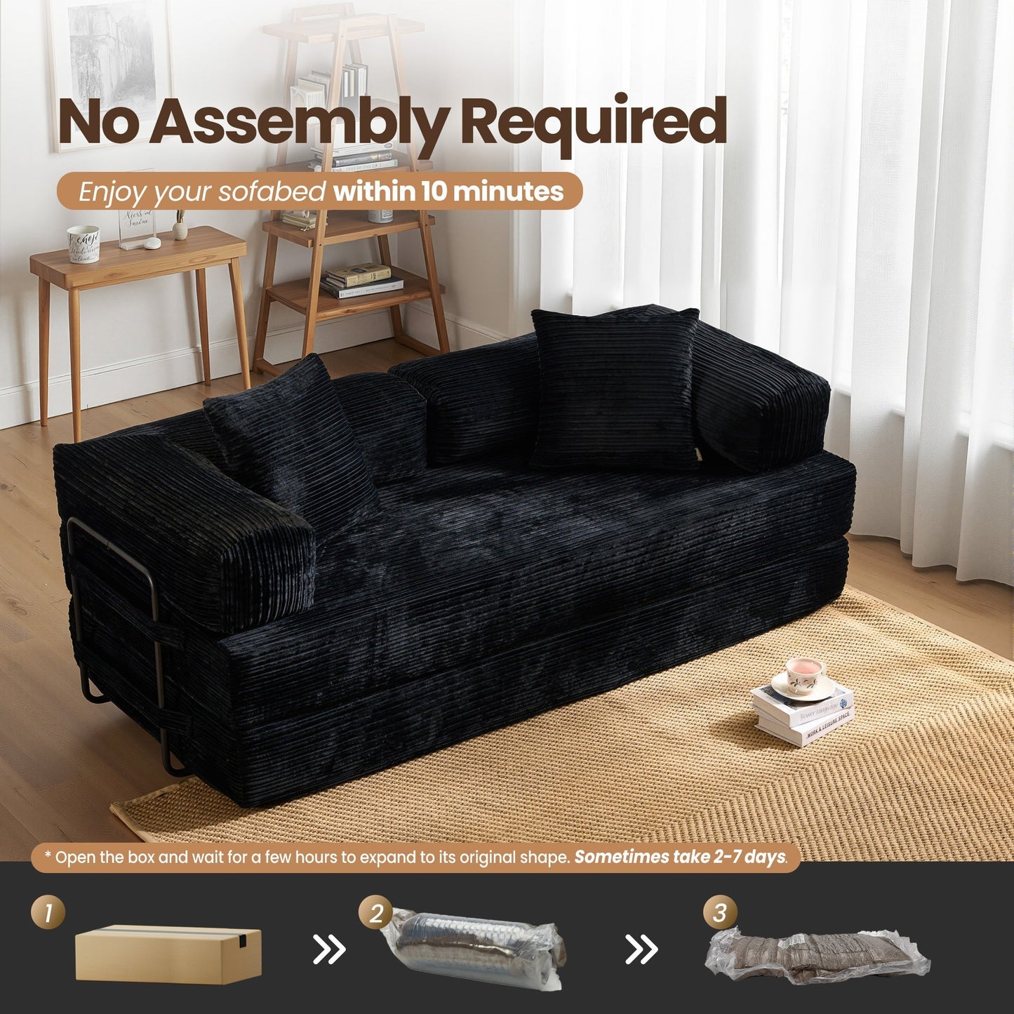 Ovios 80" Convertible Modular Sofa Bed