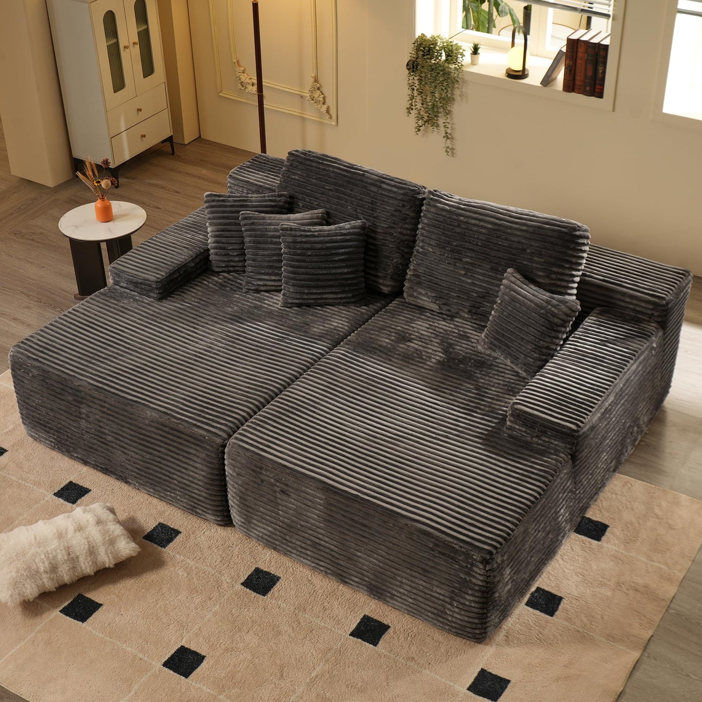 OVIOS 81" Boneless Sofa, Sleeper Couch, No Assembly Required