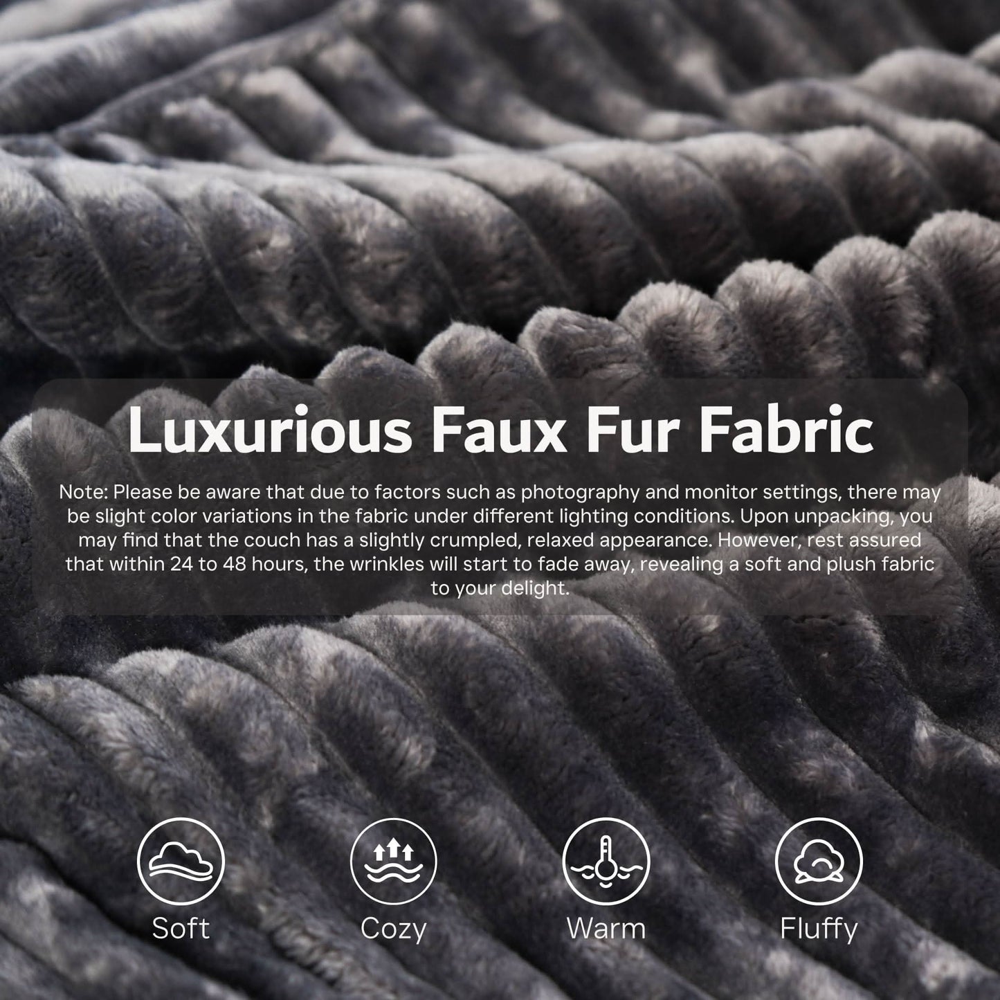 OVIOS Modular Cloud Sofa Corduroy with Memory Foam, U-Shaped Chaise, No Assembly Required