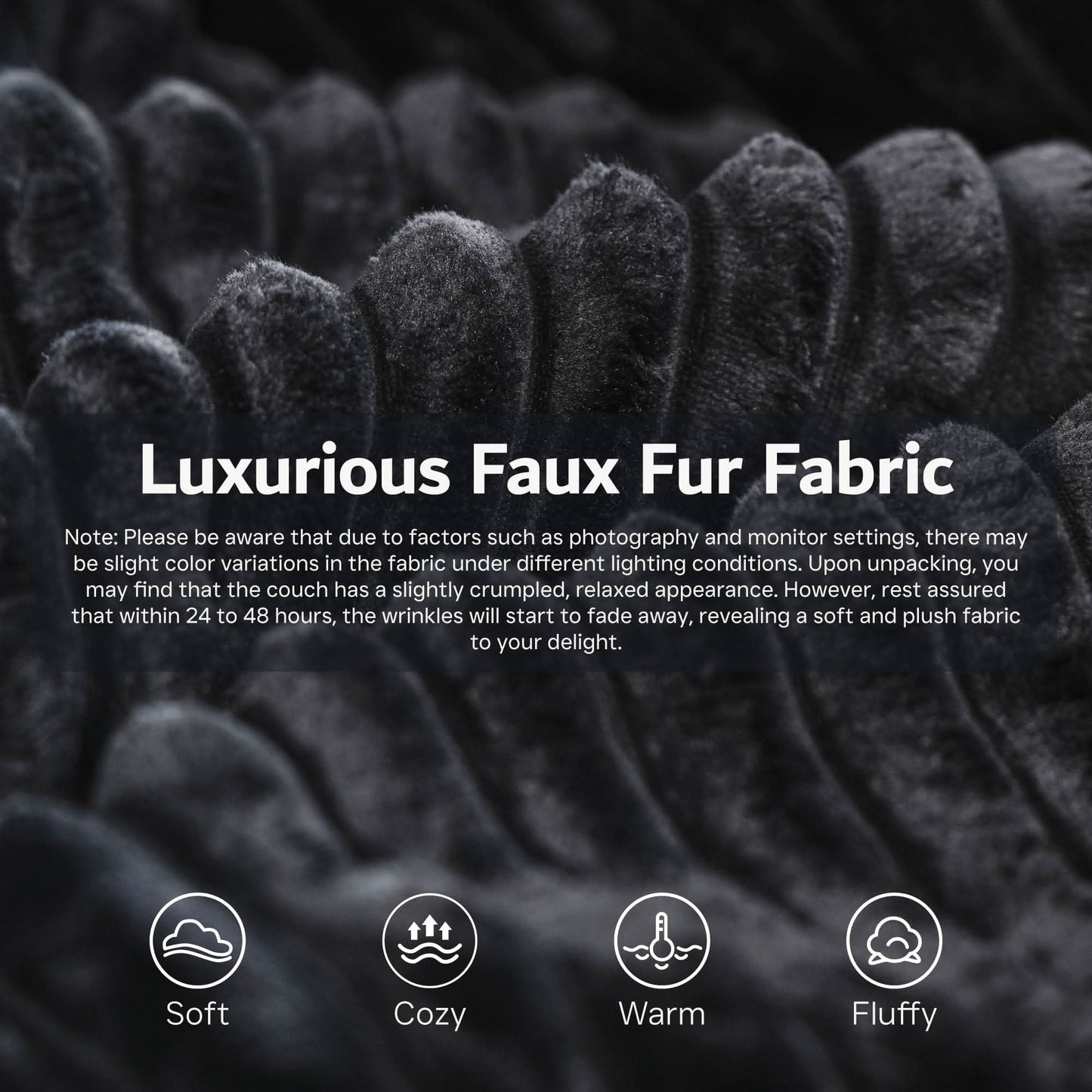 OVIOS Modular Cloud Sofa Corduroy with Memory Foam, U-Shaped Chaise, No Assembly Required