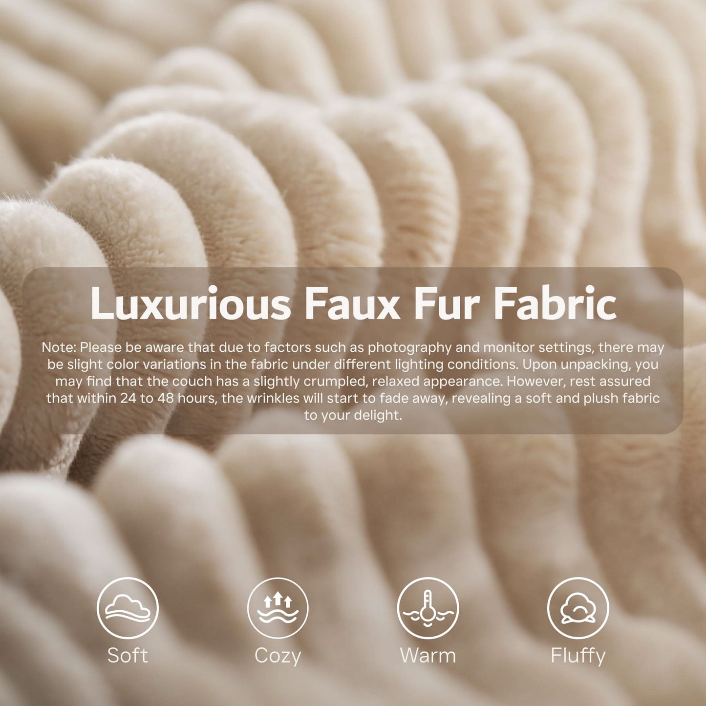 OVIOS U-Shaped Cloud Sectional Sofa with Chaise - Plush Corduroy, Memory Foam & No Assembly